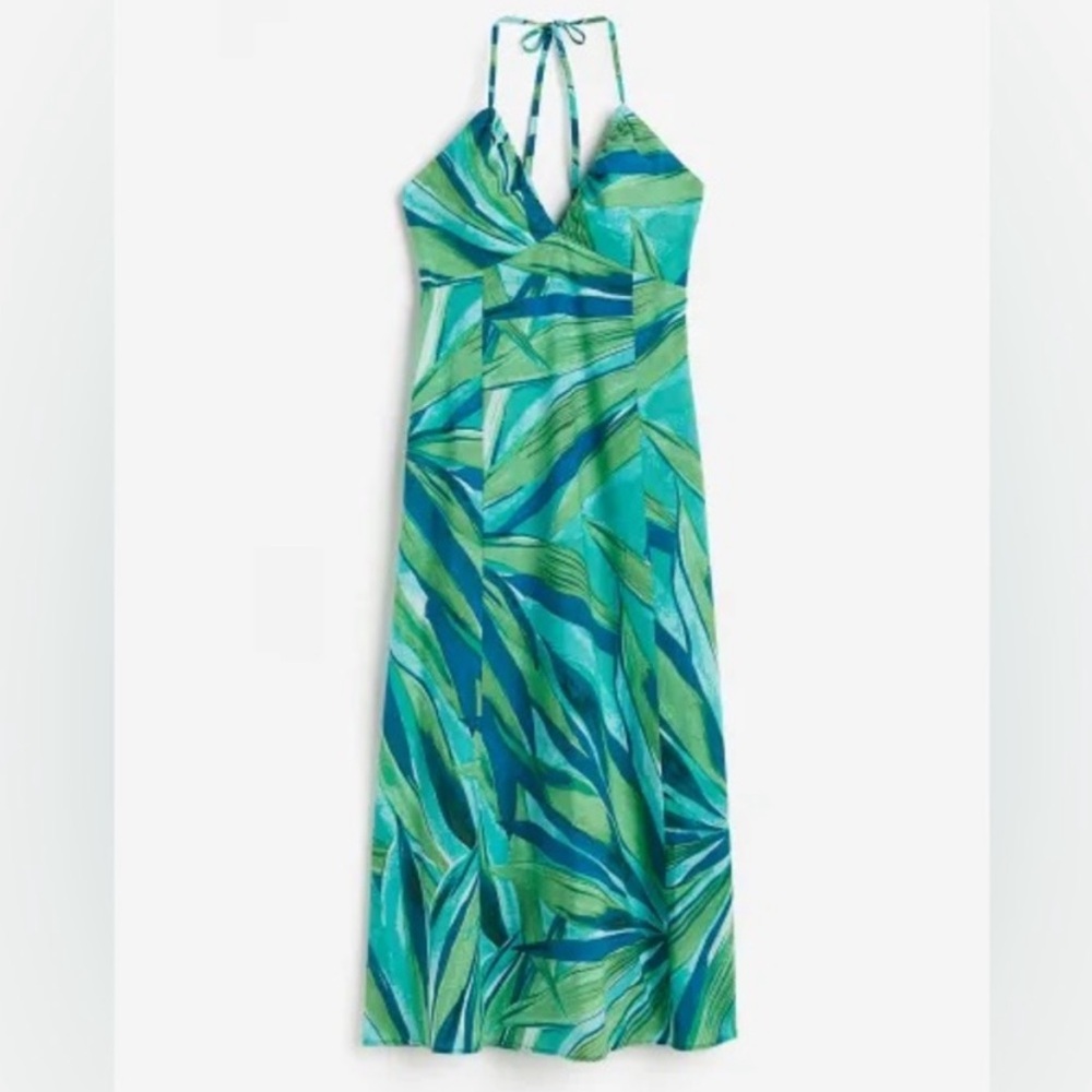 H&M Tropical Patterned Midi Dress